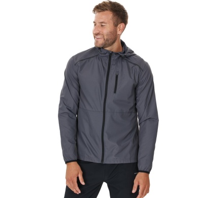 Endurance Running Jacket Hugoee with Hood Grey Men